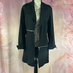 By JJ - *NWT* -  Black Jacket, open front style, zipper accents.
